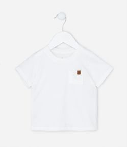 Camiseta Básica Infantil com Bolsinho - Tam 0 a 18 meses