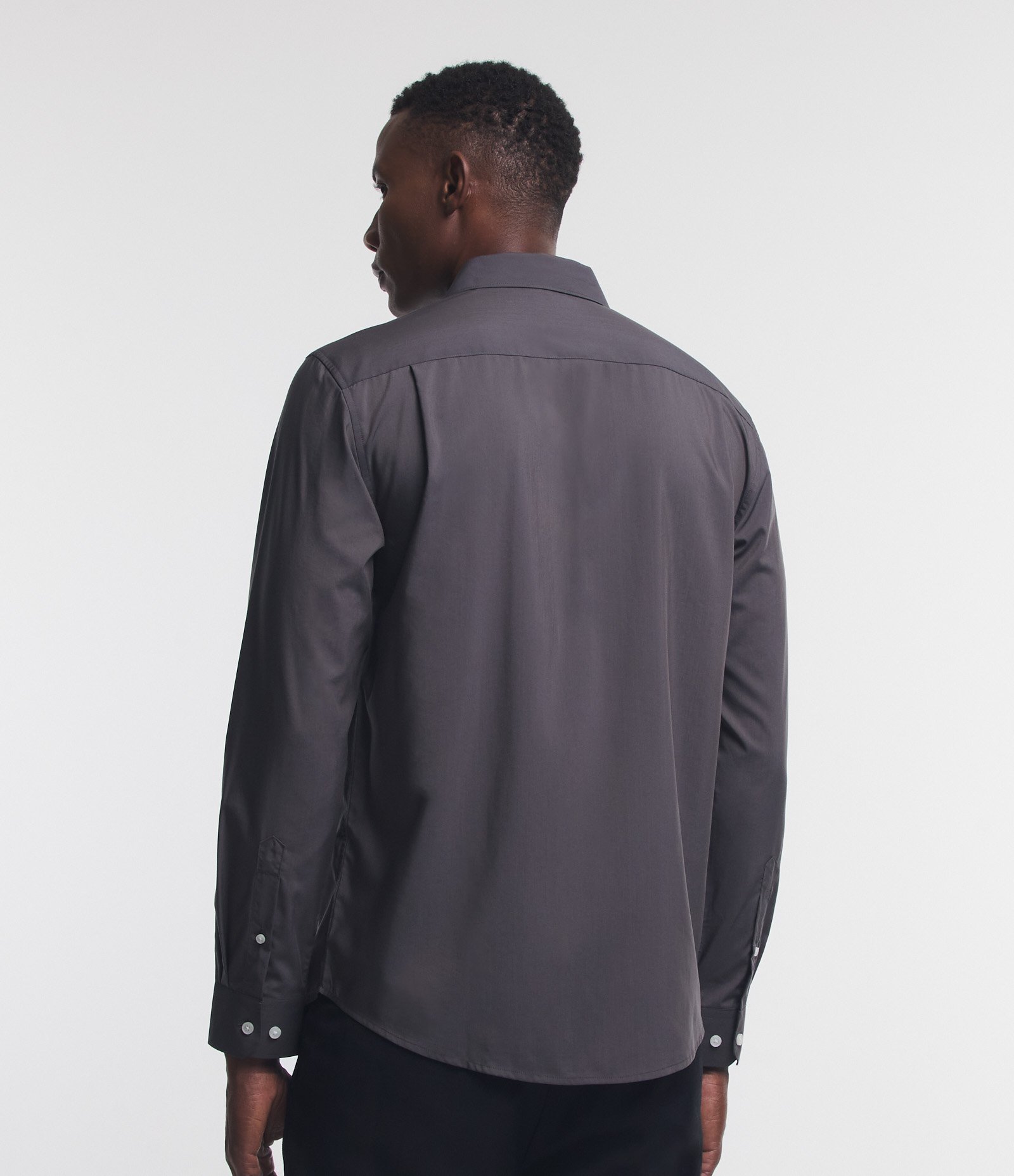 Camisa Regular em Microfibra Easy Care Cinza 5