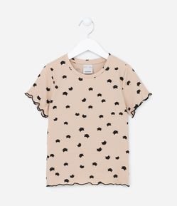Camiseta Cropped Infantil com Estampa de Gatinhos - Tam 5 a 14 anos