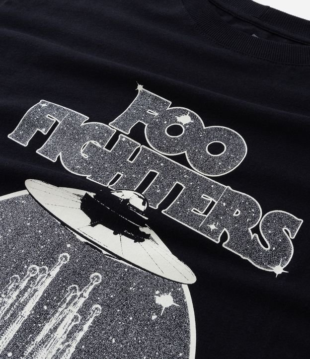Camiseta Manga Curta com Estampa Foo Fighters Curve & Plus Size Preto 7