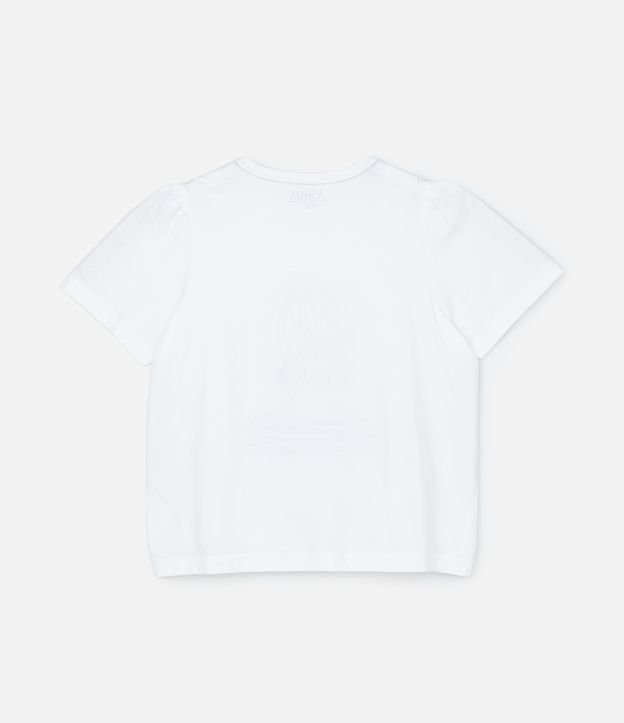 Blusa em Meia Malha com Estampa de Mulher e Detalhe de Brinco Curve & Plus Size Off White 6