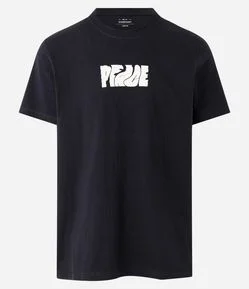 Camiseta Comfort em Meia Malha com Lettering  Peace