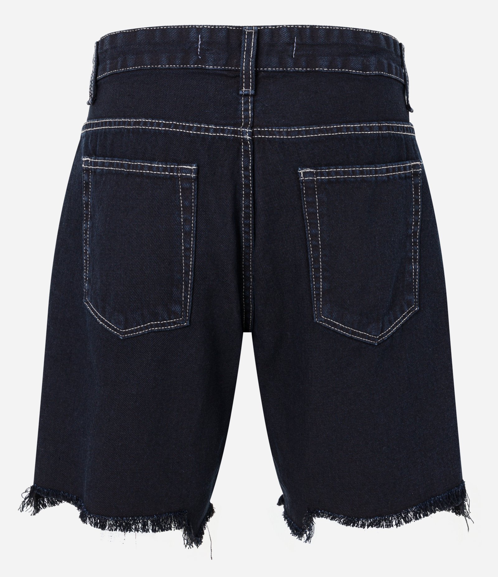 Bermuda Slim Jeans com Barra Destroyed Preto 6