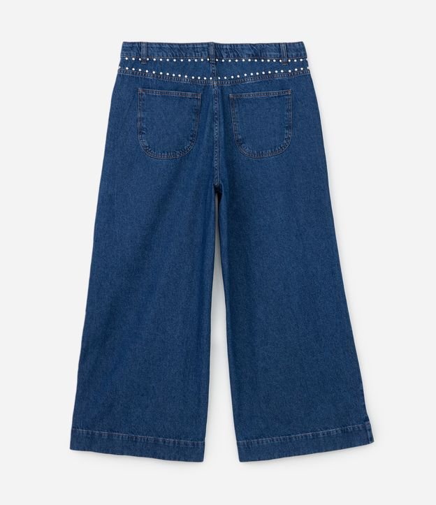 Calça Pantalona em Jeans com Tachinhas Curve & Plus Size Azul 6