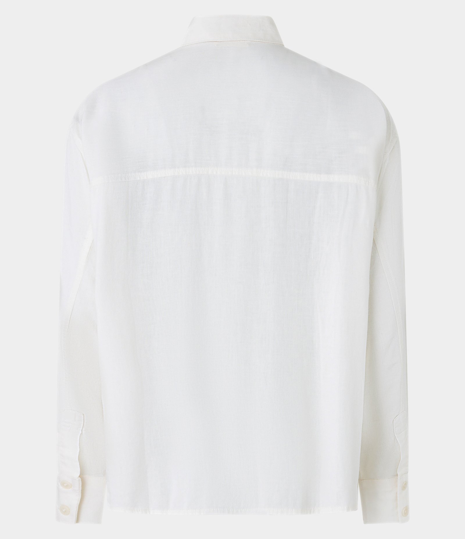 Camisa em Viscolinho com Bolso e Abotoamento Branco 6