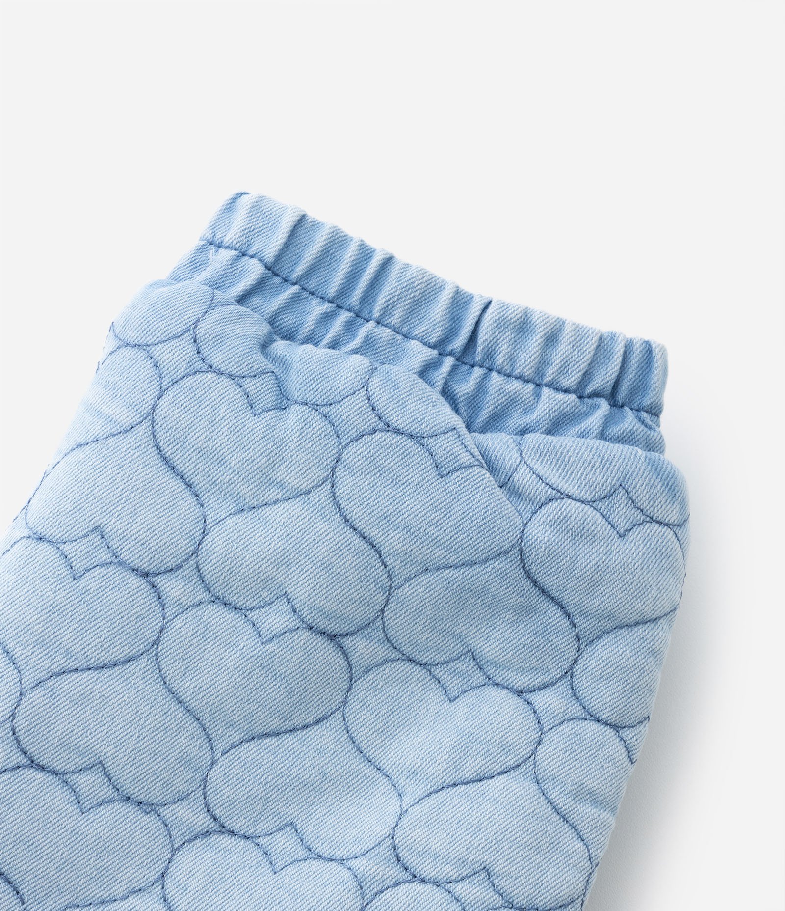 Saia Jeans Infantil com Bordados de Coração - Tam 1 a 5 anos Azul 4