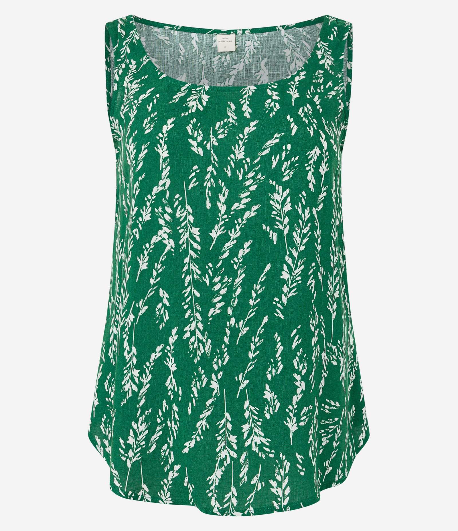 Blusa Regata em Viscose com Estampa Folhagem Verde 6