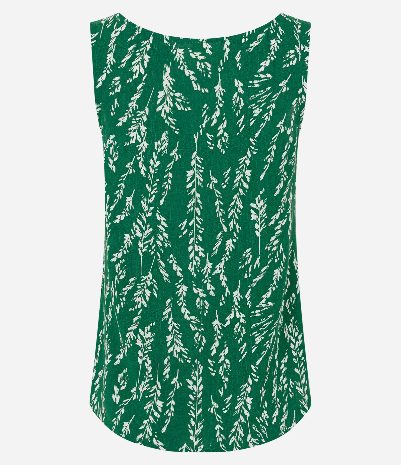 Blusa Regata em Viscose com Estampa Folhagem Verde 7