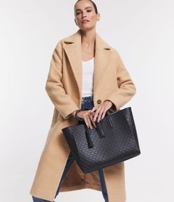 Bolsa Shopper Grande em PU com Textura Matelassê