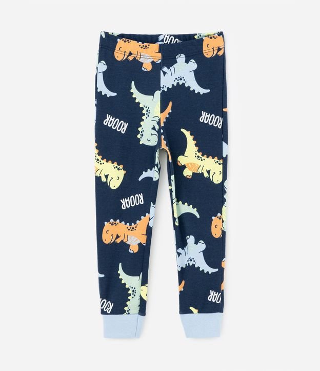 Pijama Infantil Longo com Estampa de Dinossauros - Tam 2 ao 4 anos Azul 7