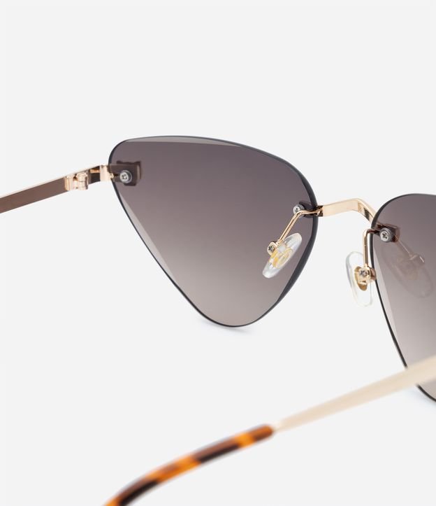 Óculos de Sol Gateado Slim com Lentes Triangulares Dourado 4