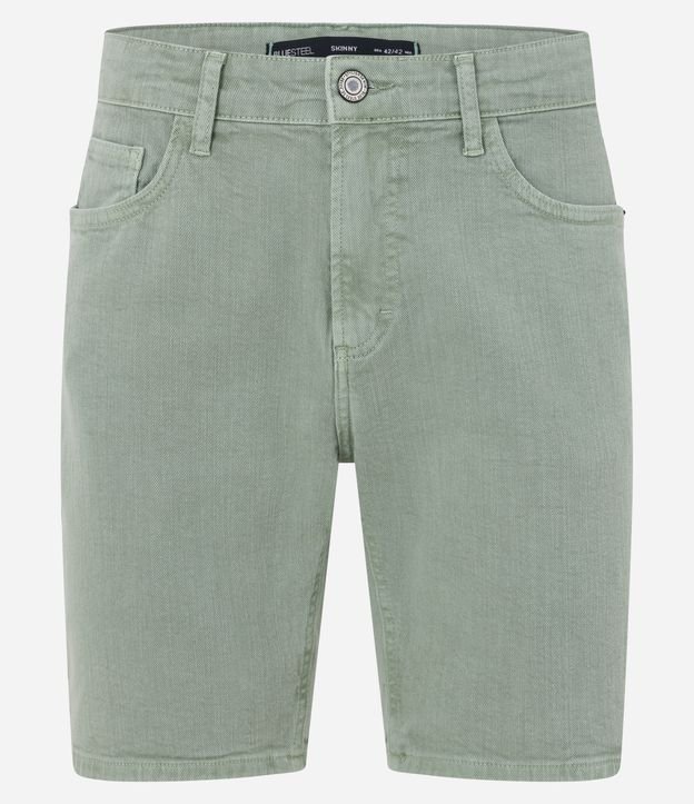 Bermuda Skinny Jeans com Strech Verde 5