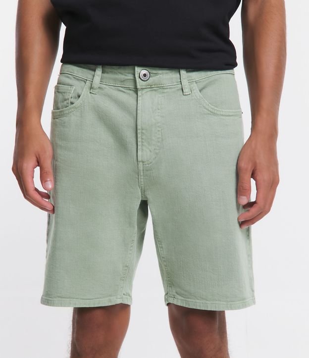 Bermuda Skinny Jeans com Strech Verde 2