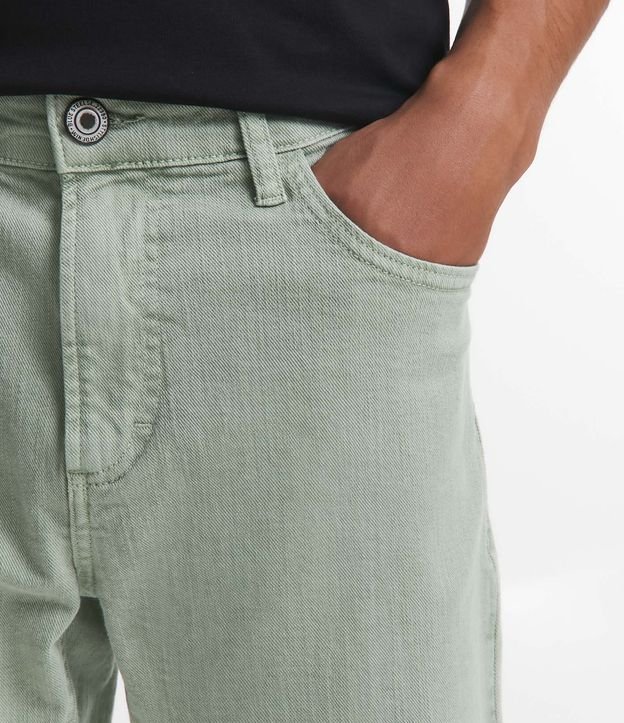 Bermuda Skinny Jeans com Strech Verde 4