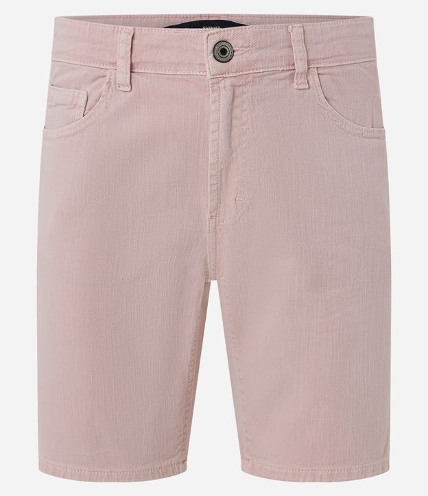 Bermuda Skinny Jeans com Strech Rosa 5