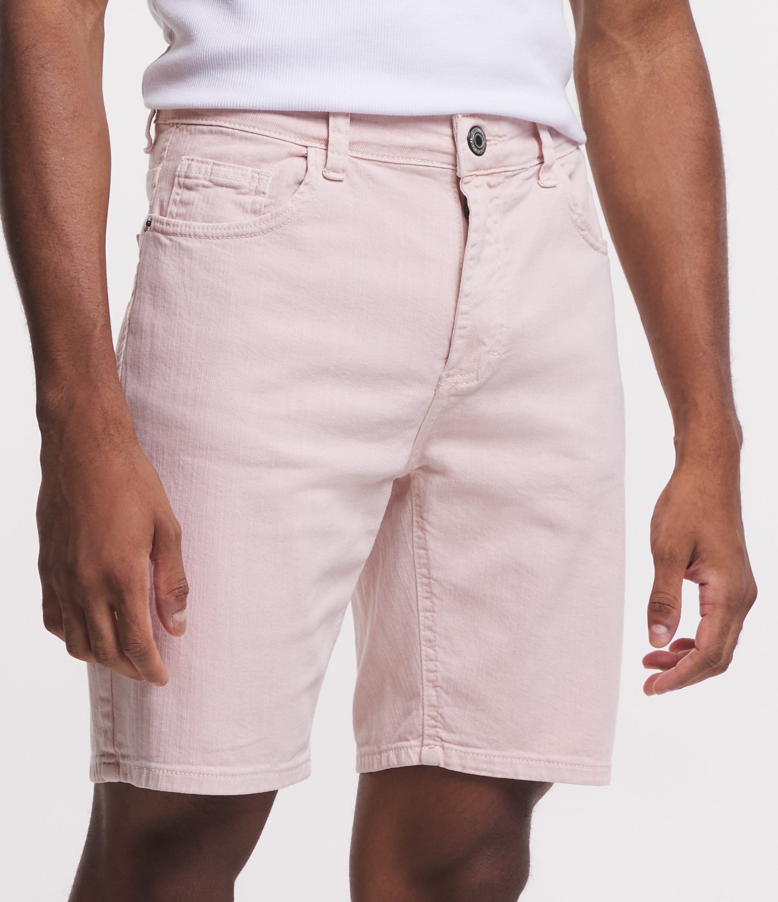 Bermuda Skinny Jeans com Strech Rosa 2