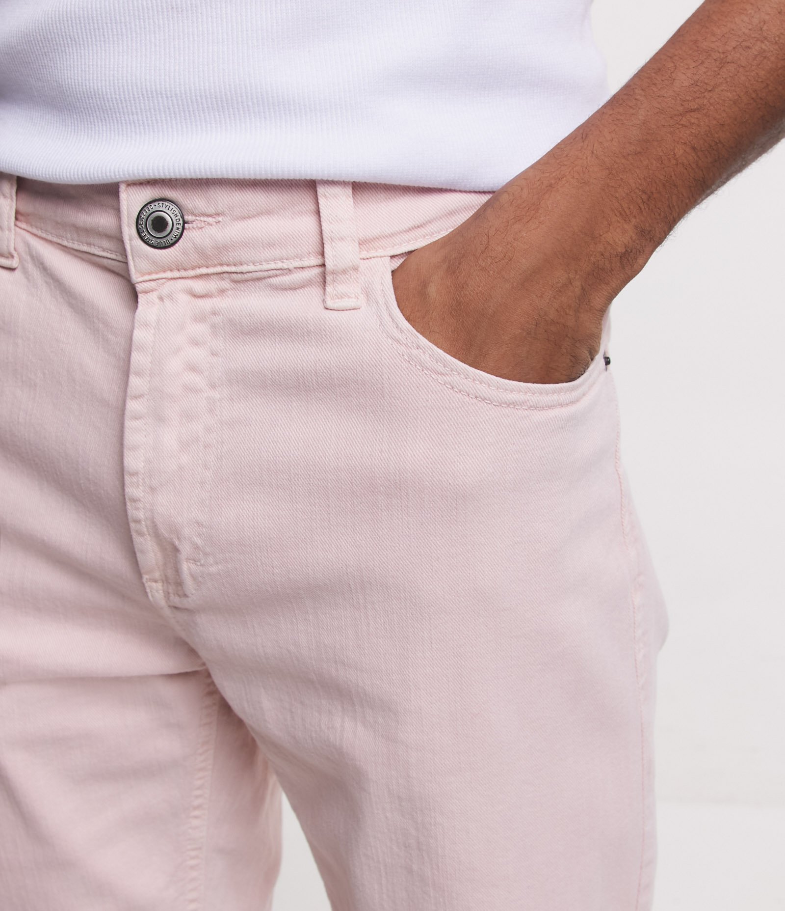 Bermuda Skinny Jeans com Strech Rosa 4