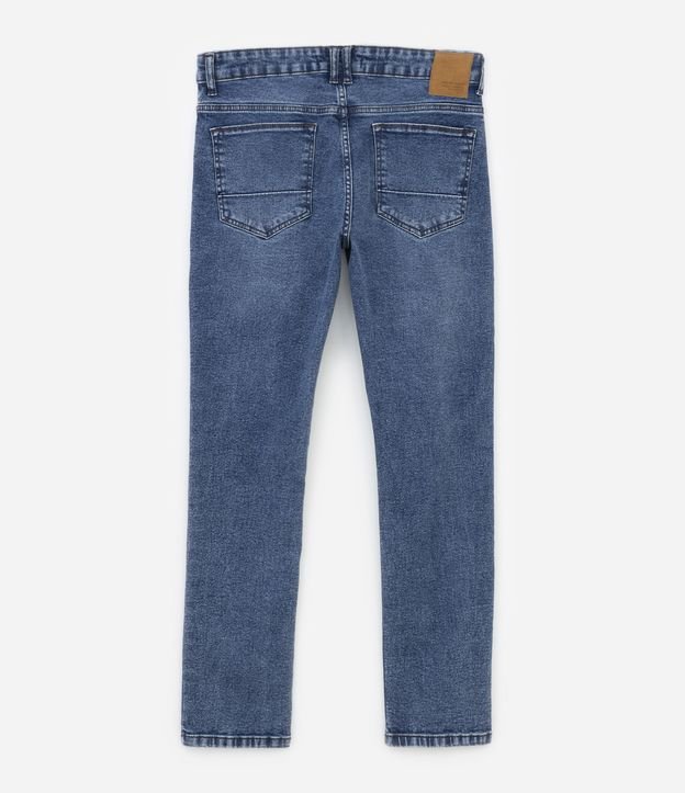 Calça Slim em Jeans com Bolsos Azul 8