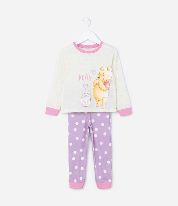 Pijama Longo Infantil com Estampa Ursinho Pooh - Tam 2 a 4 Anos