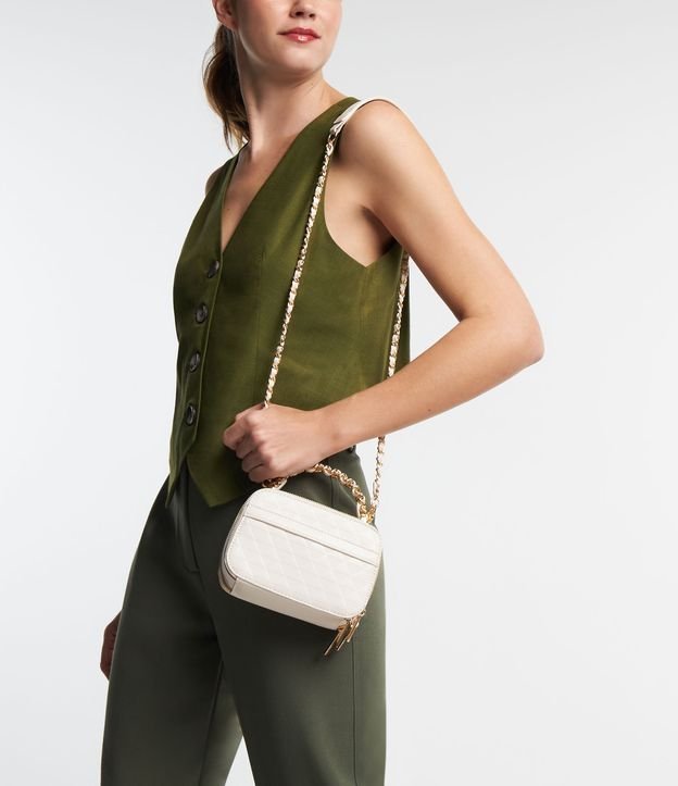 Bolsa Camera Bag em PU com 02 Divisórias e Alça Removível