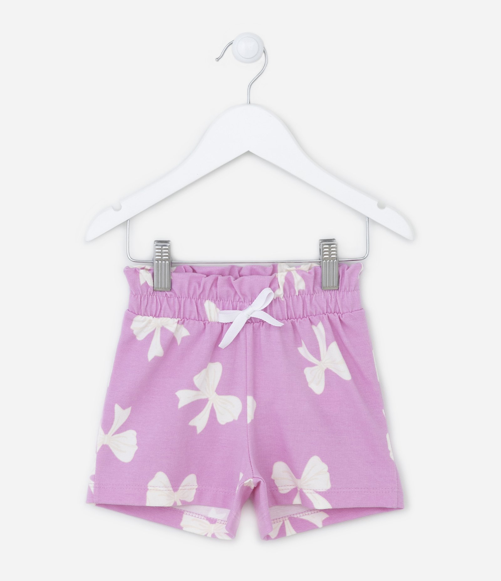 Short Clochard Infantil com Estampa de Laços - Tam 1 a 5 anos Rosa 1