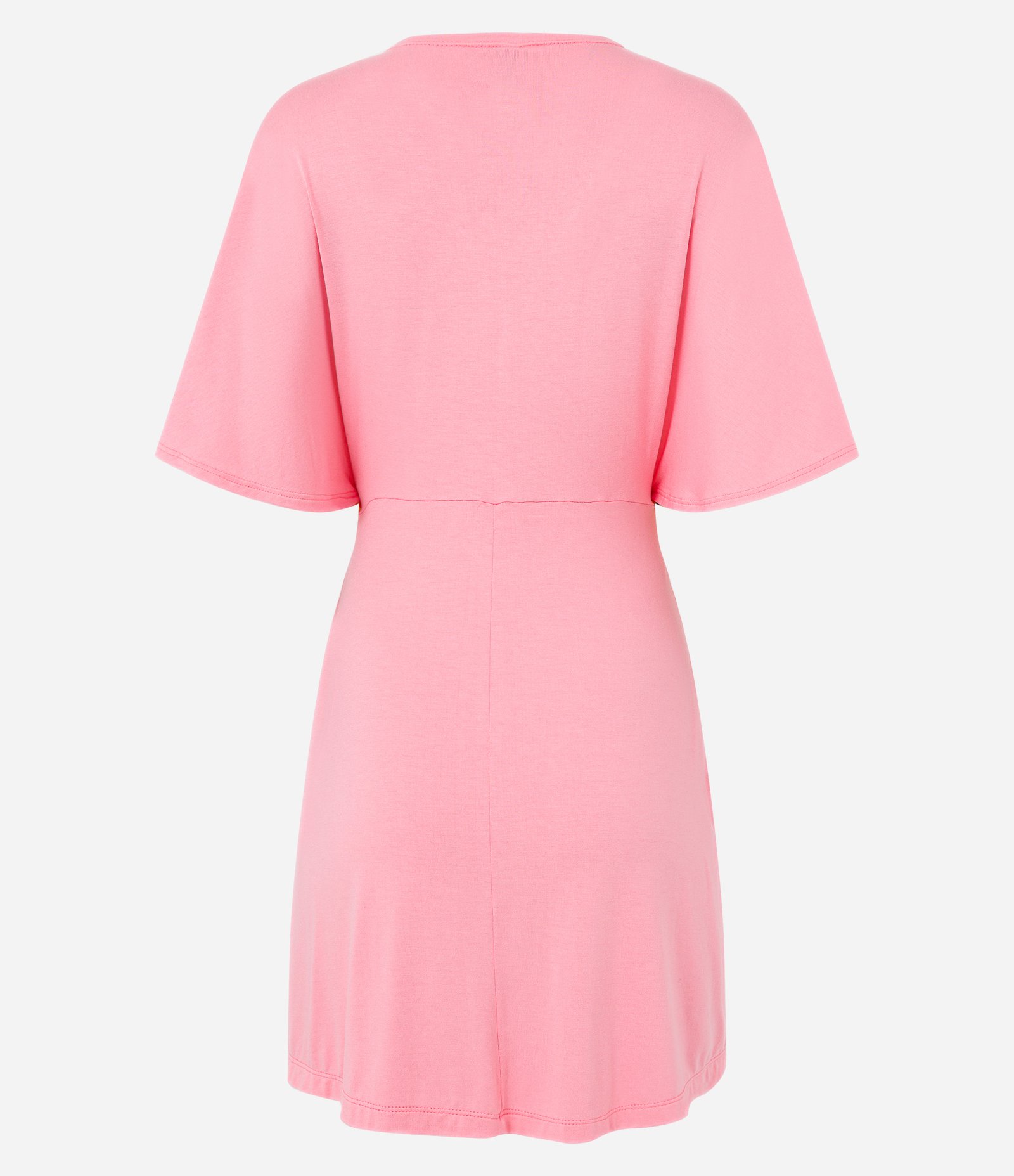 Vestido Curto em Viscose com Estampa Tropical e Mangas Amplas Rosa 6