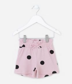 Short Clochard Infantil Canelado com Estampa Poá - Tam 1 a 5 anos