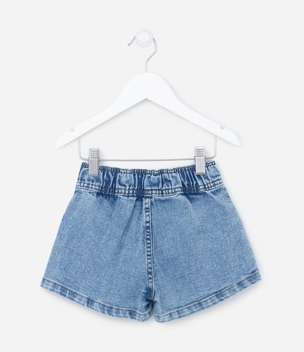 Short Saia Jeans Infantil Plissado - Tam 1 a 5 anos Azul 2