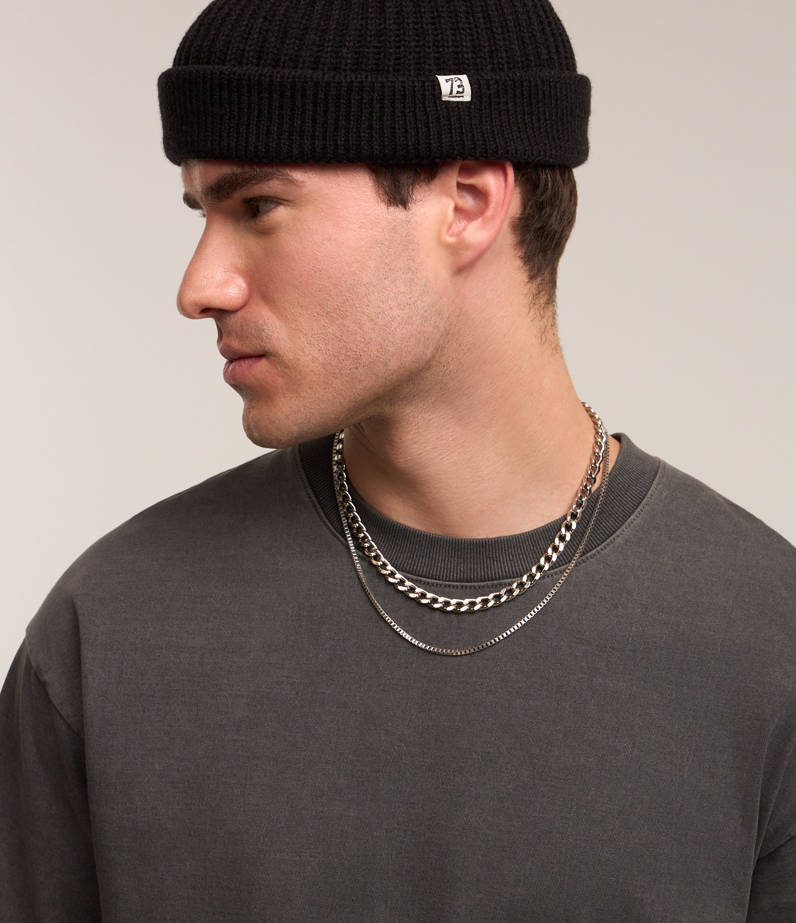 Camiseta Boxy em Algodão Estonada com Gola Alta Preto 2
