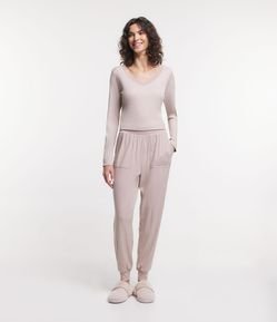Calça de Pijama Jogger em Ribana