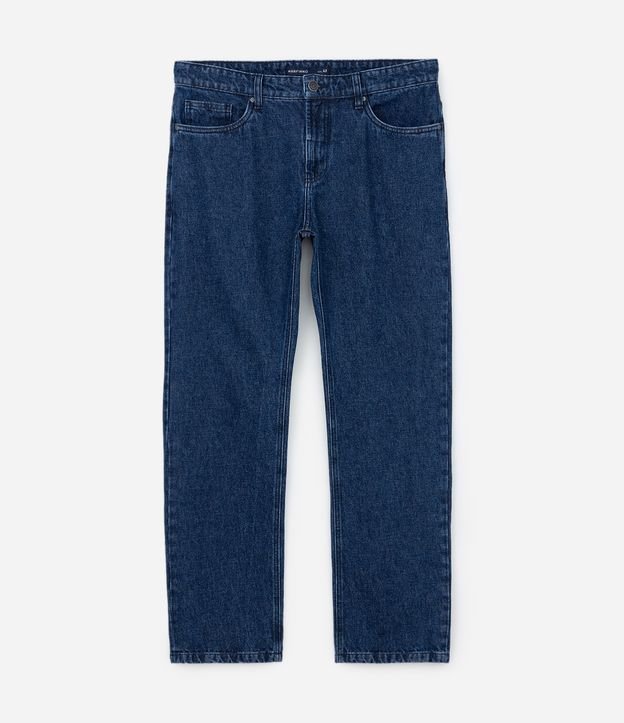 Calça Jeans Reta com Lavagem Clássica Azul 7