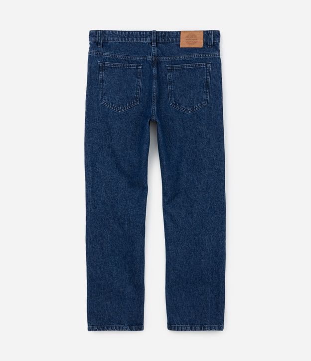 Calça Jeans Reta com Lavagem Clássica Azul 8