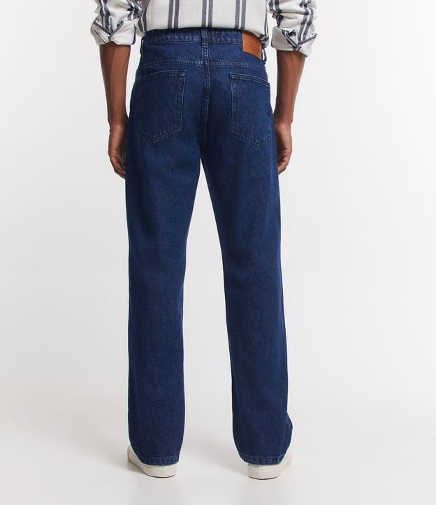 Calça Jeans Reta com Lavagem Clássica Azul 5