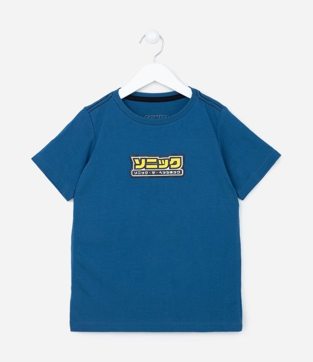 Camiseta Infantil com Estampa do Sonic - Tam 5 a 12 anos Azul 1