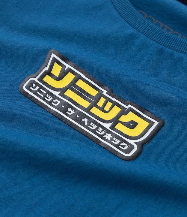 Camiseta Infantil com Estampa do Sonic - Tam 5 a 12 anos Azul 3