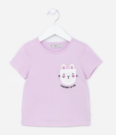 Camiseta Manga Curta Infantil com Estampa de Coelinha - Tam 1 a 5 anos Menor preço em Camiseta Manga Curta Infantil com Estampa de Coelinha - Tam 1 a 5 anos