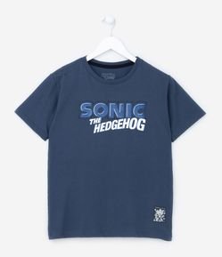 Camiseta Infantil com Estampa Localizada do Sonic - Tam 5 a 12 anos