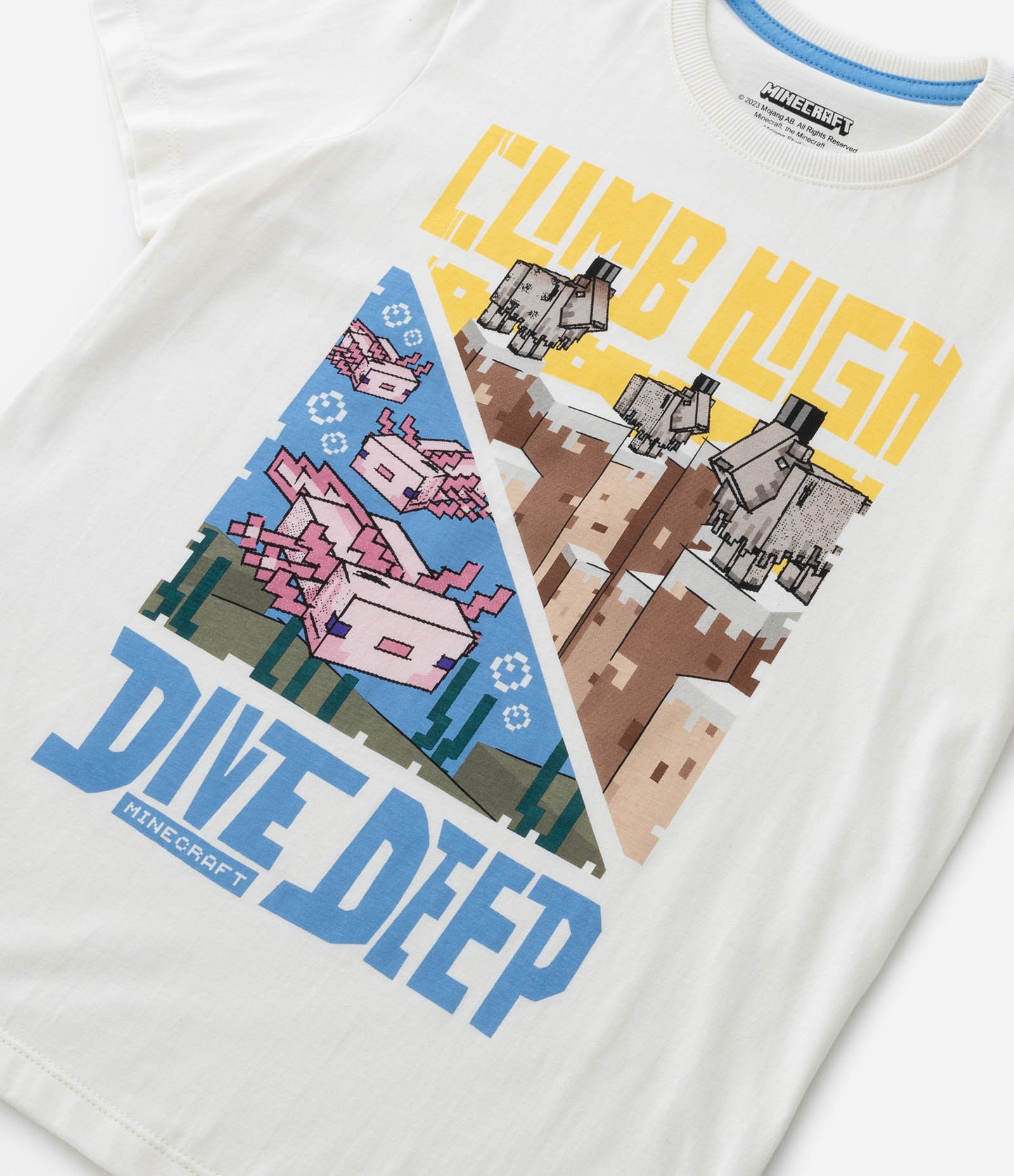 Camiseta Infantil com Estampa do Minecraft - Tam 5 a 14 anos Branco 3