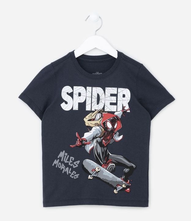 Camiseta Infantil com Estampa Spider Man - Tam 4 a 10 anos