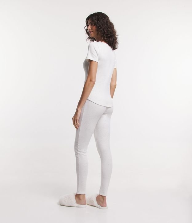 Pijama Longo com Textura Canelada e Botões