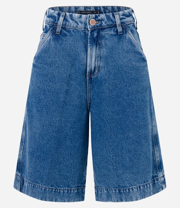 Bermuda Alongada Jorts Jeans com Bolsos Azul 6