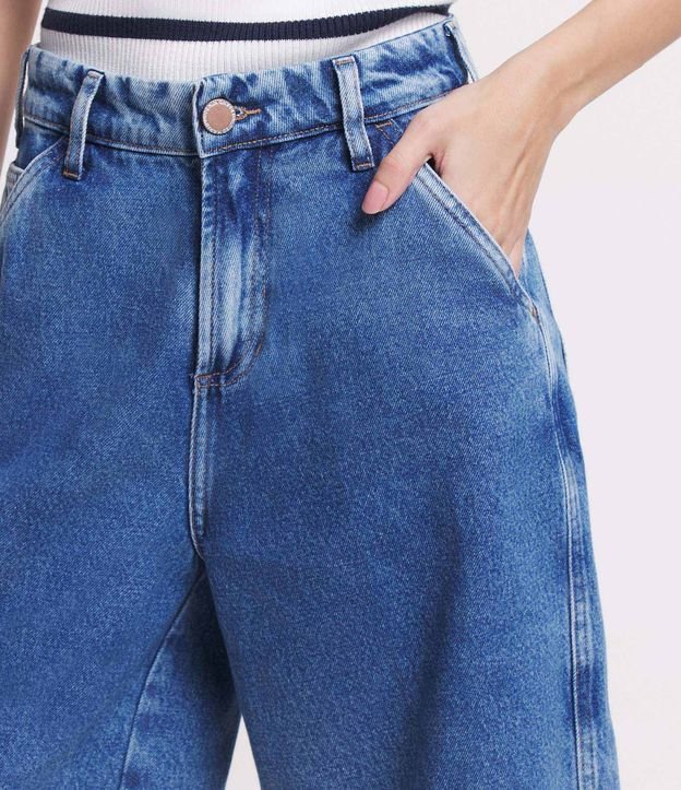Bermuda Alongada Jorts Jeans com Bolsos Azul 4