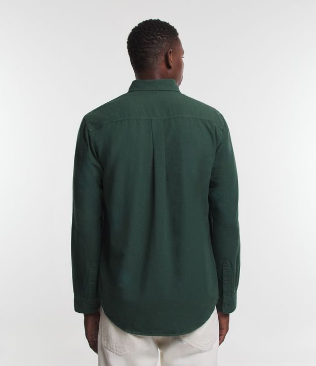 Camisa Regular em Oxford com Bolso Frontal Verde 5