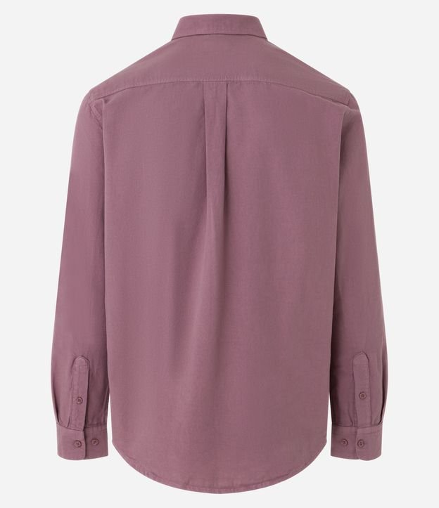 Camisa Regular em Oxford com Bolso Frontal Rosa 8