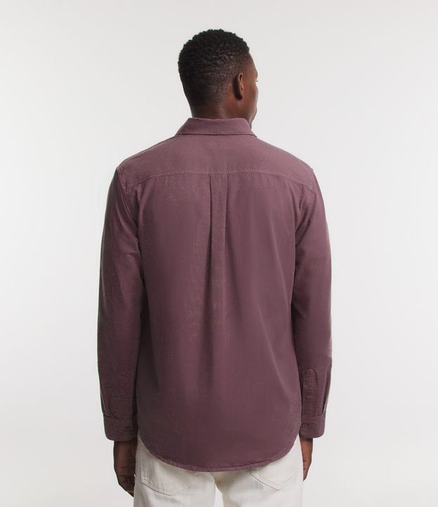 Camisa Regular em Oxford com Bolso Frontal Rosa 6