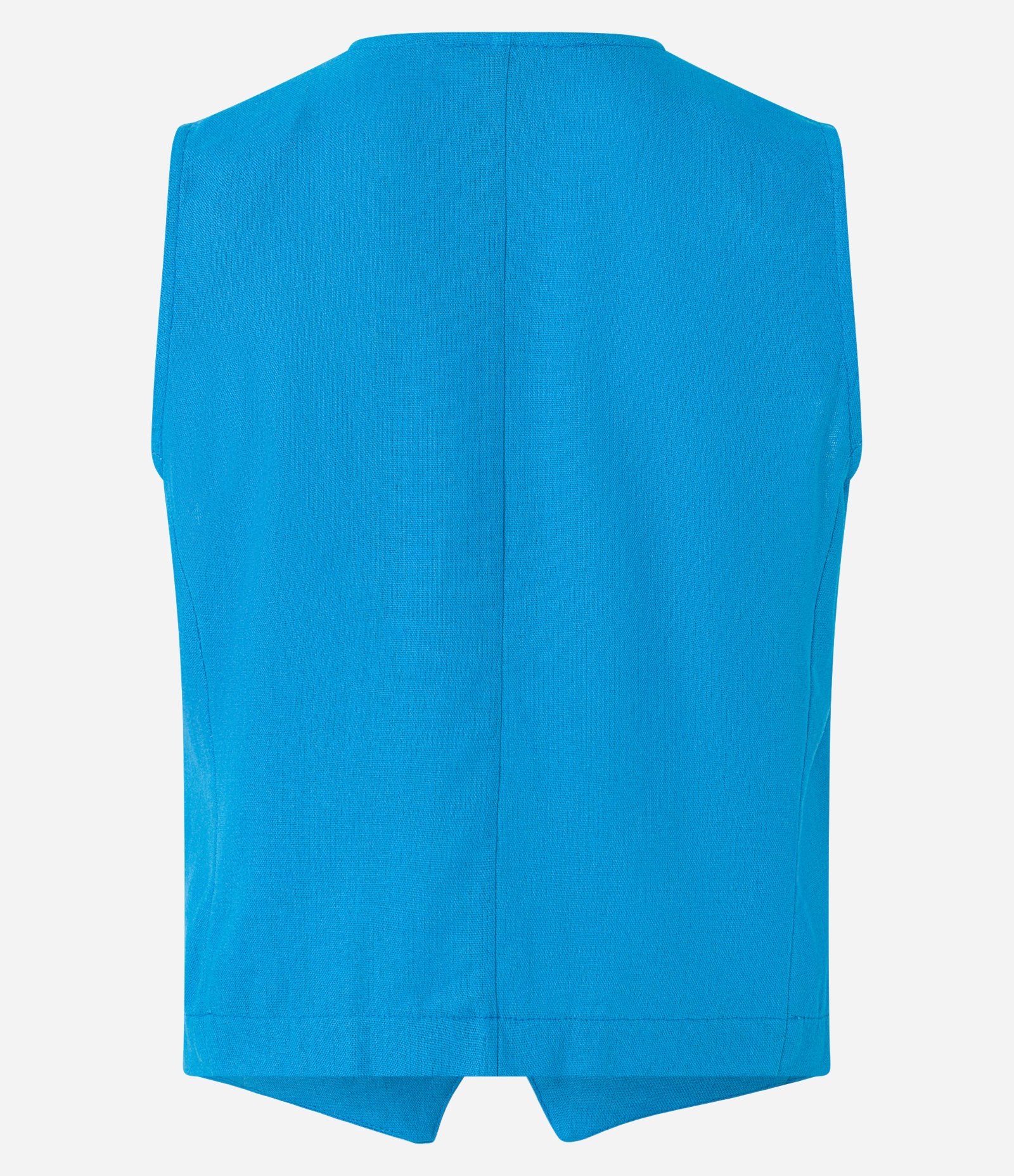 Colete em Linho com Botões e Lapela Azul 6