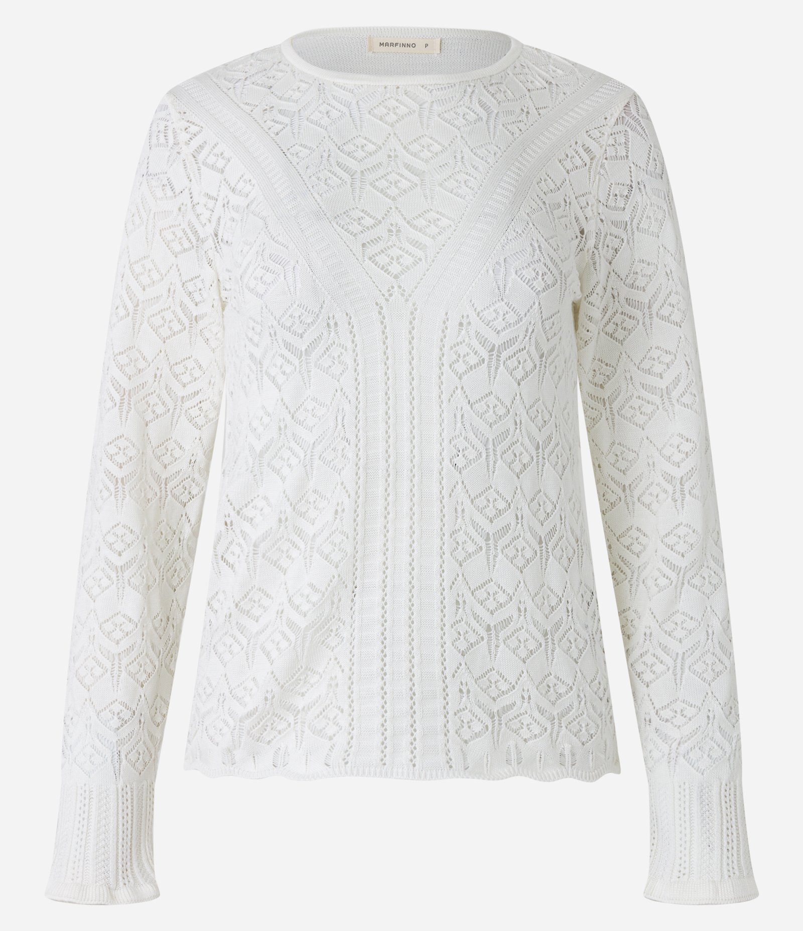 Blusa em Tricô com Detalhes Vazados Off White 6