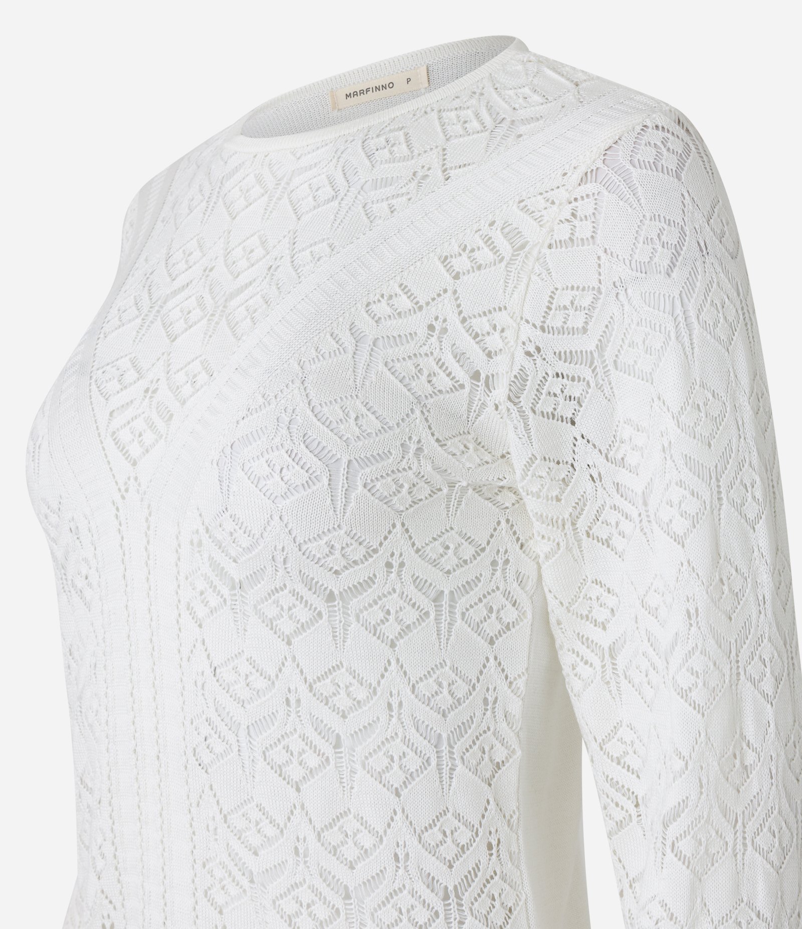 Blusa em Tricô com Detalhes Vazados Off White 7