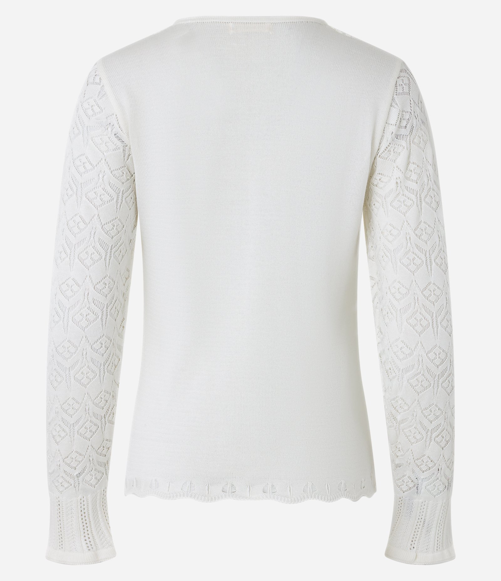 Blusa em Tricô com Detalhes Vazados Off White 8