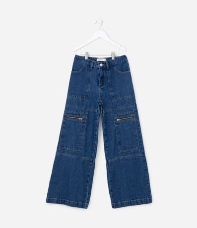 Camisa Jeans GAP Reta Bolso Azul - Compre Agora